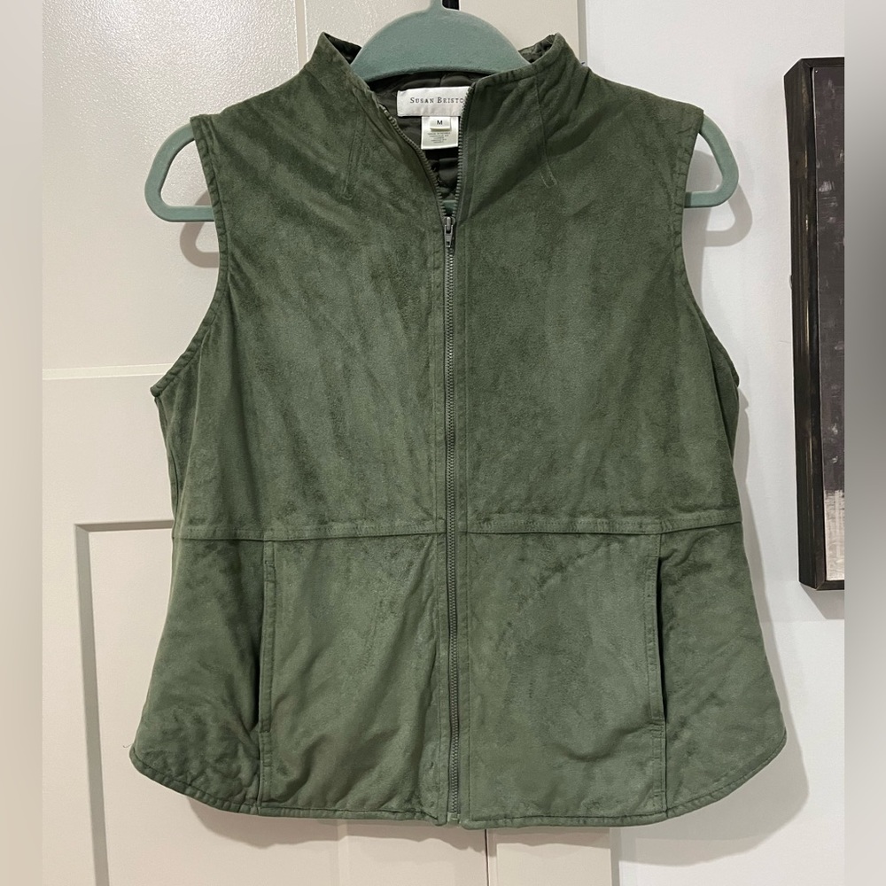 Susan Bristol suede vest in green size M